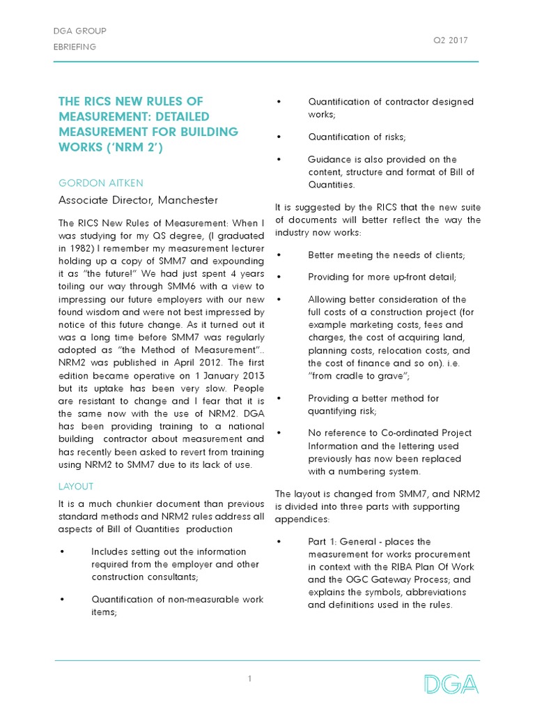 RICS New Rules of Detailed Measurement | PDF | Risk | Pricing