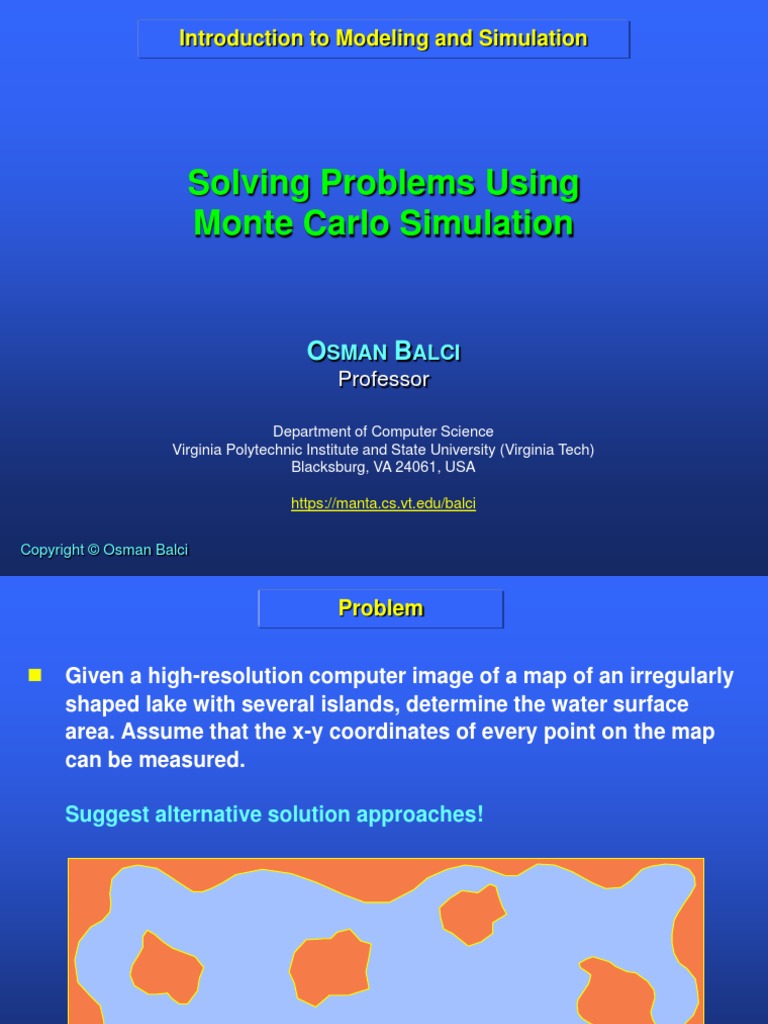Solving Problems Using Monte Carlo Simulation: Introduction To Modeling ...