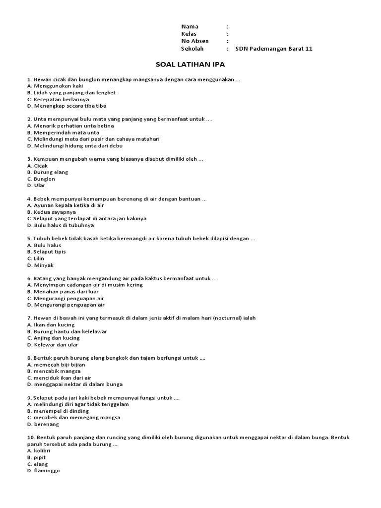 Ciri Khas Makhluk Hidup