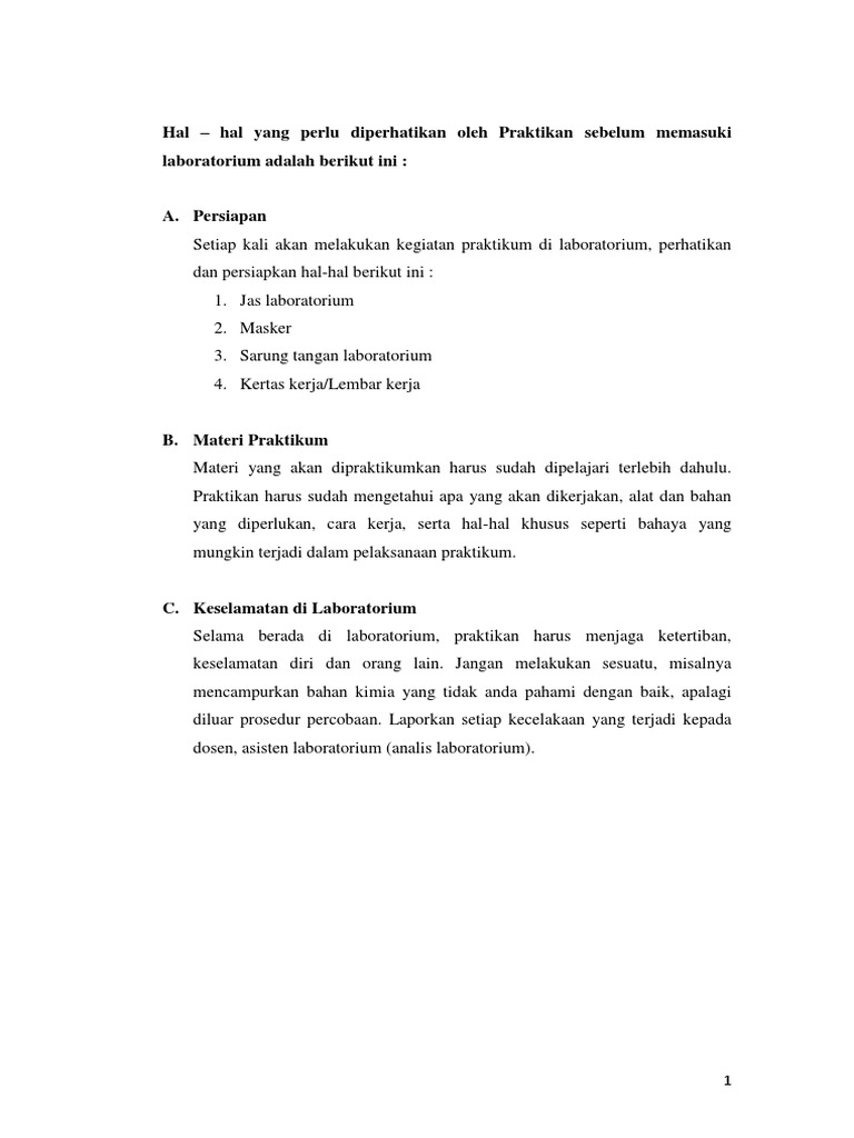 Persiapan dan Teknik Laboratorium | PDF | Sains & Matematika