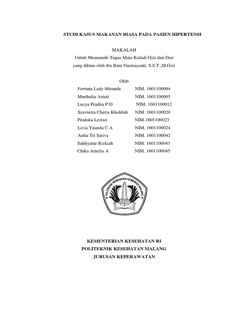 Makalah Studi Kasus Makanan Biasa Docx