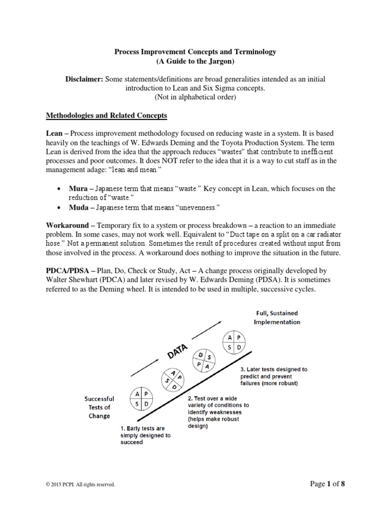 Process Improvement Terminology | PDF | Six Sigma | Lean Manufacturing