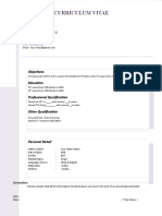 CV Format For Articleship