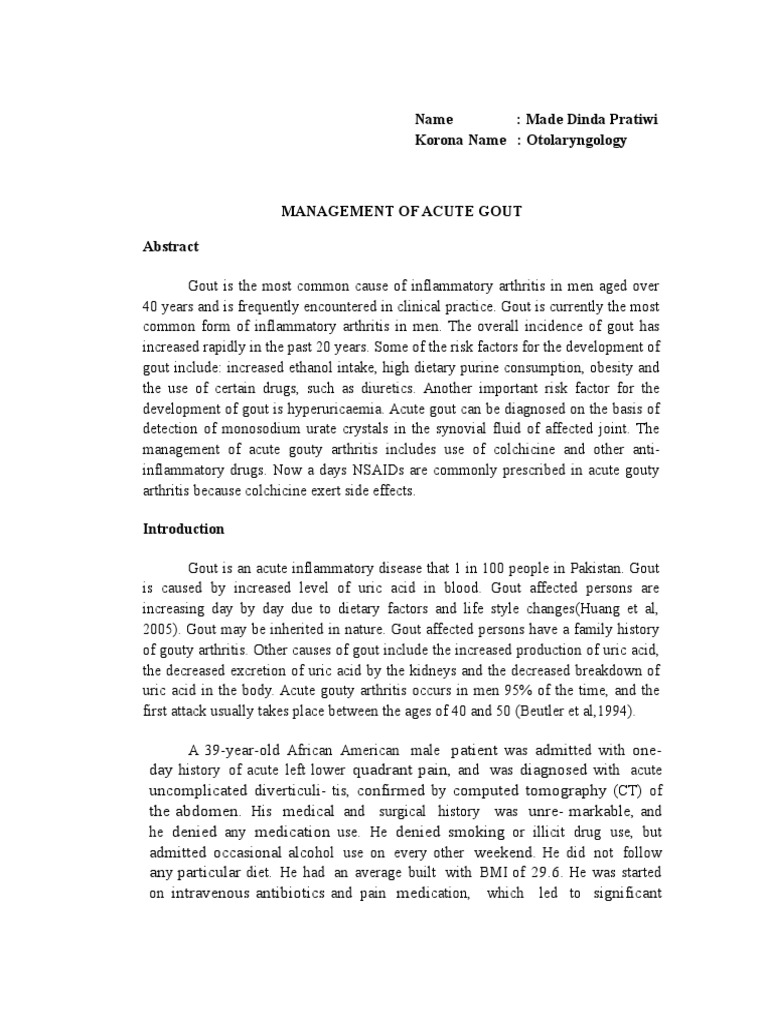Jurnal Gout English Download Free PDF Gout Arthritis