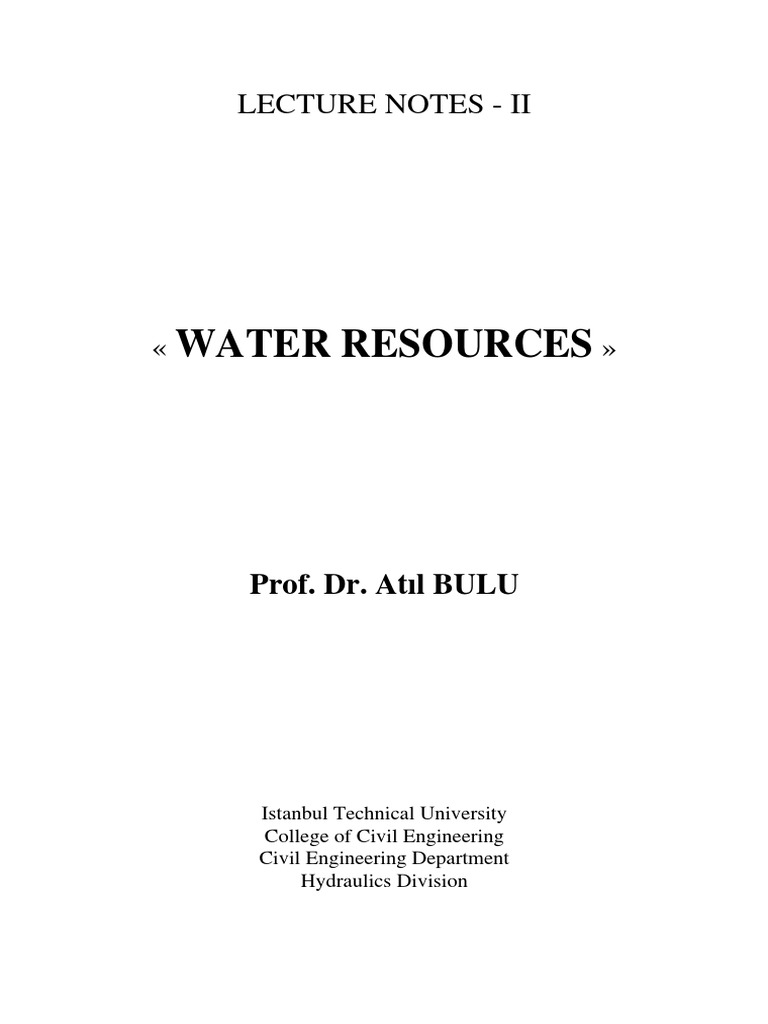 Water Resources: Lecture Notes - Ii | Download Free PDF | Dam | Soil ...