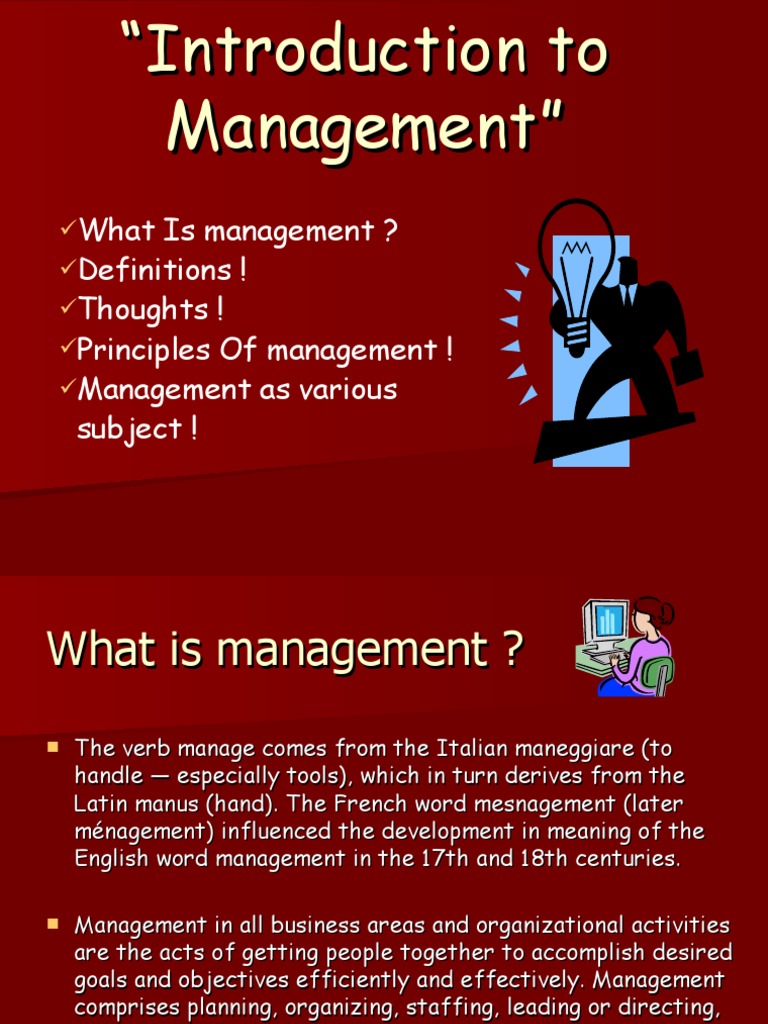 What Is Management ? Definitions ! Thoughts ! Principles of Management