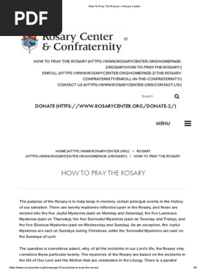 How To Pray The Rosary Rosary Center Pdf Rosary Lord S Prayer