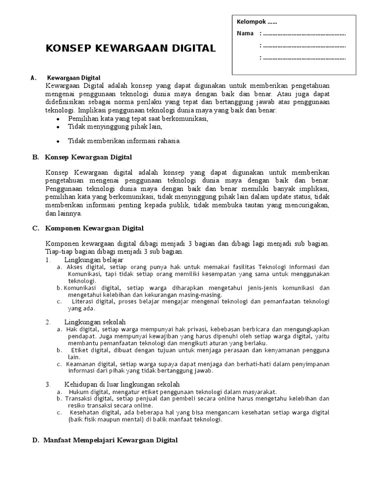 Konsep Kewargaan Digital
