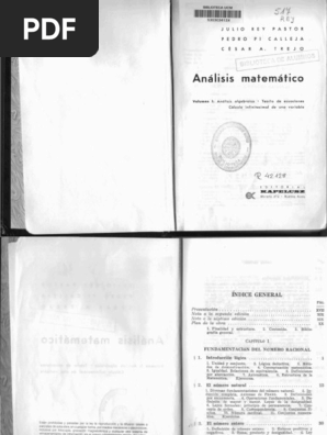 Matematicas Rey Pastor Julio Análisis Matemático 1