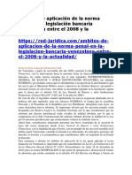 Ambitos de Aplicacion de La Norma Penal en La Legislacion Bancaria Entre El 2008 y La Actualidad