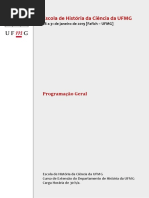 Programação Geral Escola de História Da Ciência Da UFMG