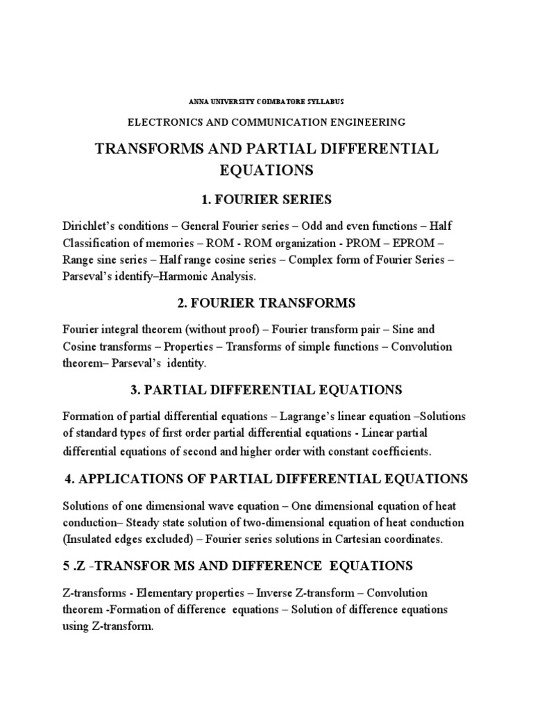 Anna University Coimbatore Syllabus | PDF | Amplifier | Information And ...