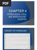 4. Hydrological Cycle and Water Budget Equation (1)