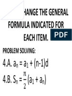 Change General Formulas for Problem Solving Items