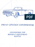 1964 65 Lincoln Continental Convertible Top Repair and Adjustment Manual