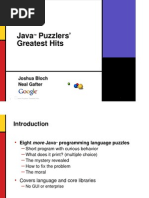 Java Puzzlers' Greatest Hits: Joshua Bloch Neal Gafter