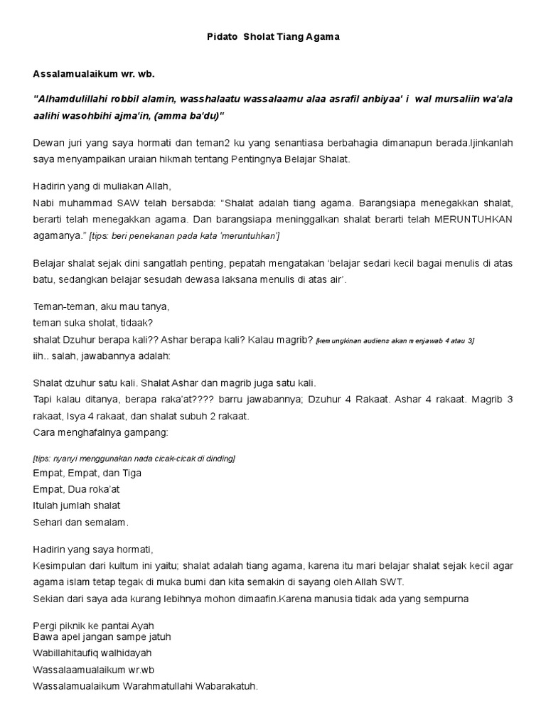 Ceramah Sholat Tiang Agama - Guru Oke