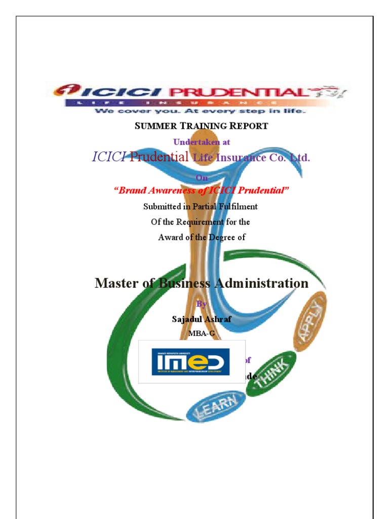 Project on Brand Awareness of ICICI Prudential by Sajad