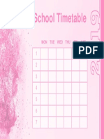 Weekly School Timetable Template