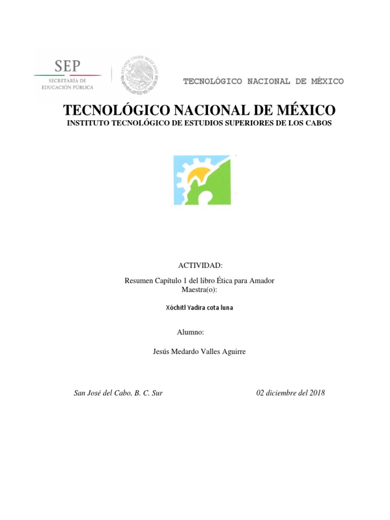 Capítulo 1 Del Libro Ética Para Amador Héctor Ilíada