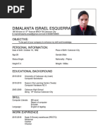 Dimalanta Israel Esquerra: Objective