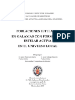 Poblaciones Estelares en Galaxias Con Formación Estelar Activa en El Universo Local