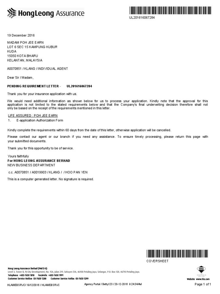 Hong Leong Agency Portal
