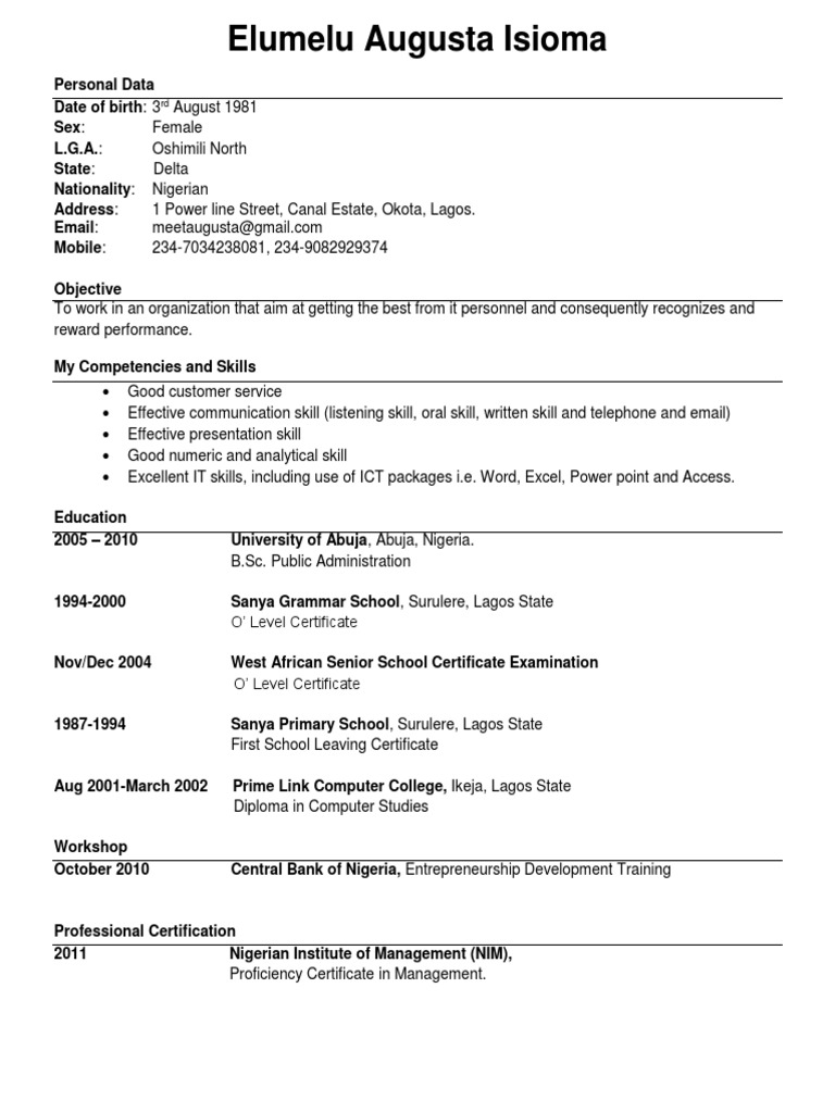 How To Write A Resume PDF Nigeria - 1712410707