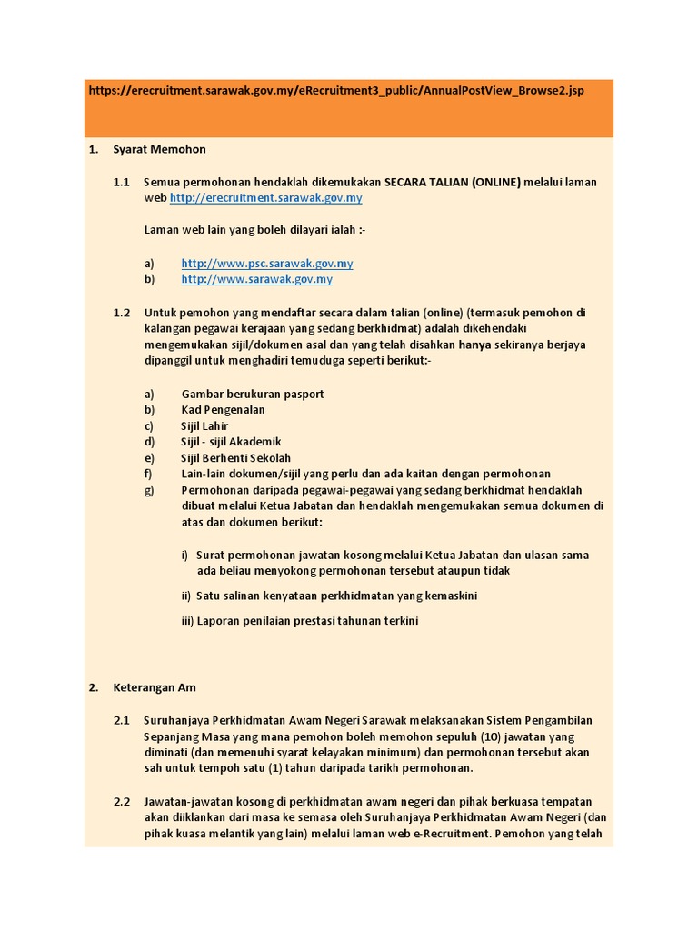 Syarat Dan Cara Memohon Jawatan Dalam Sistem e  PDF