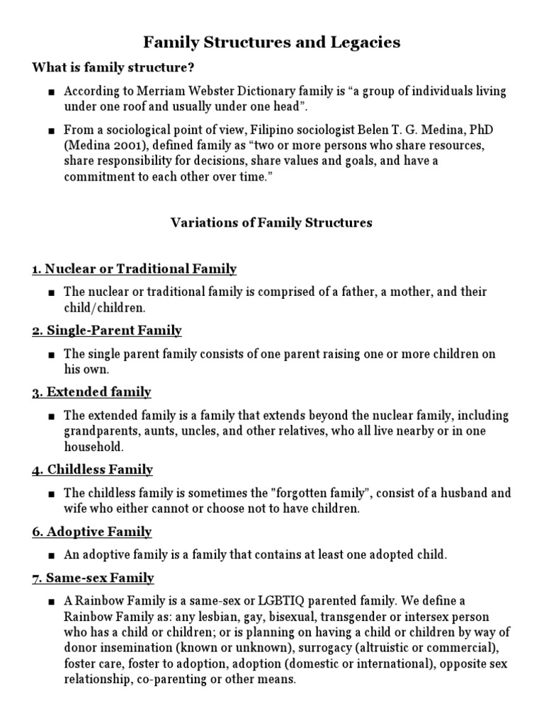 Understanding Family Dynamics An Analysis of Family Structures