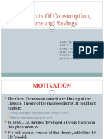 Components of Consumption, Income and Savings