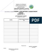 School Monitoring, Evaluation & Adjustment (SMEA) Quarter 1