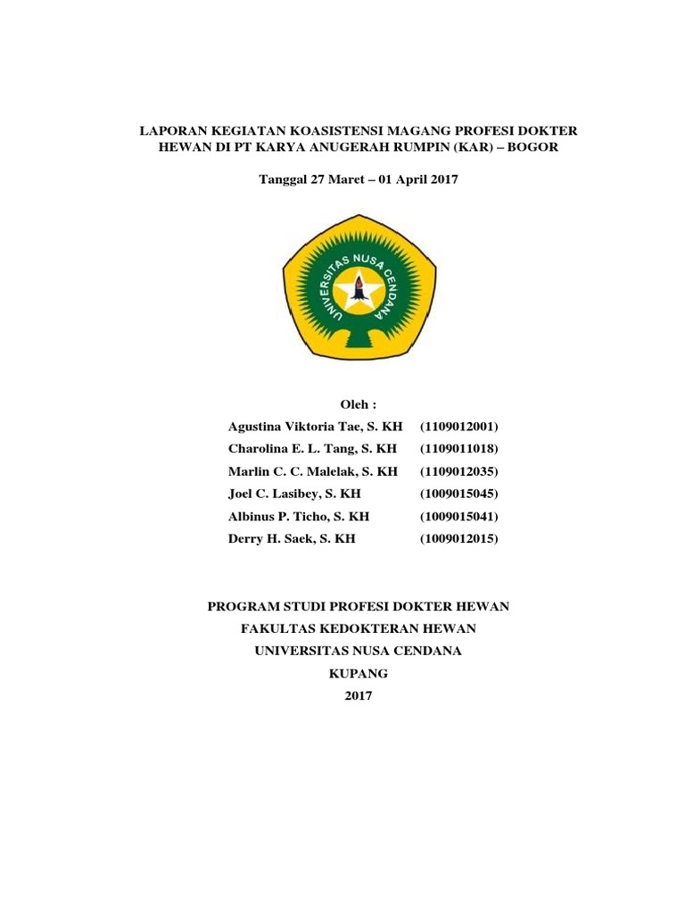 Laporan Magang Profesi Dokter Hewan