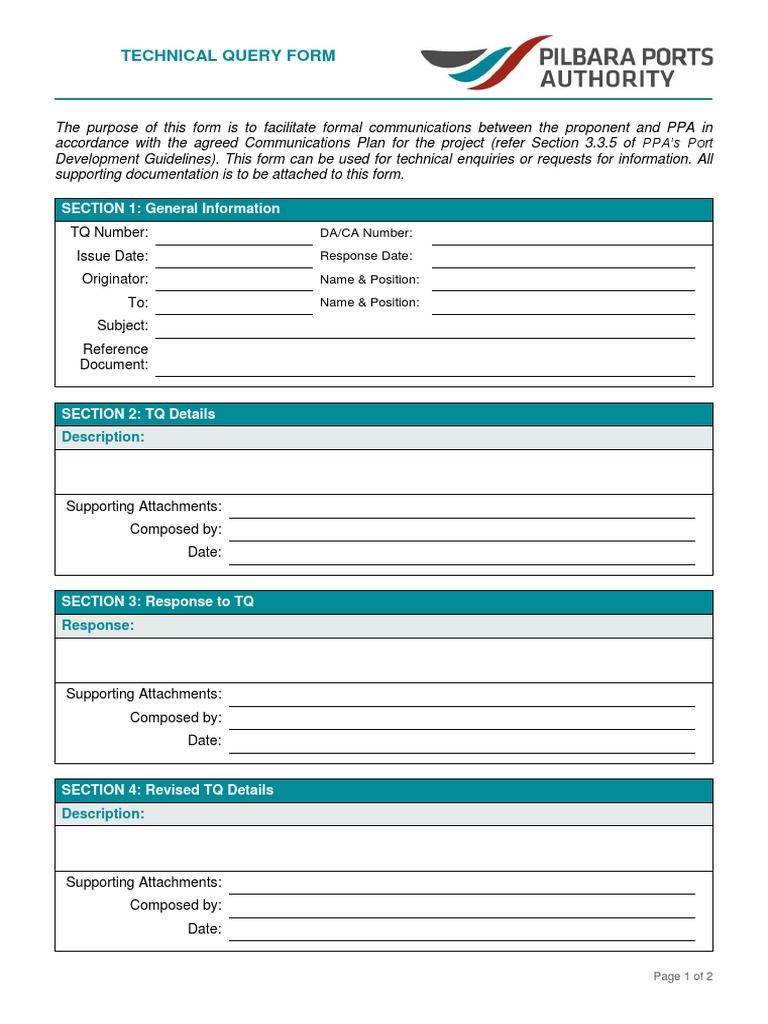Technical Query Form | PDF