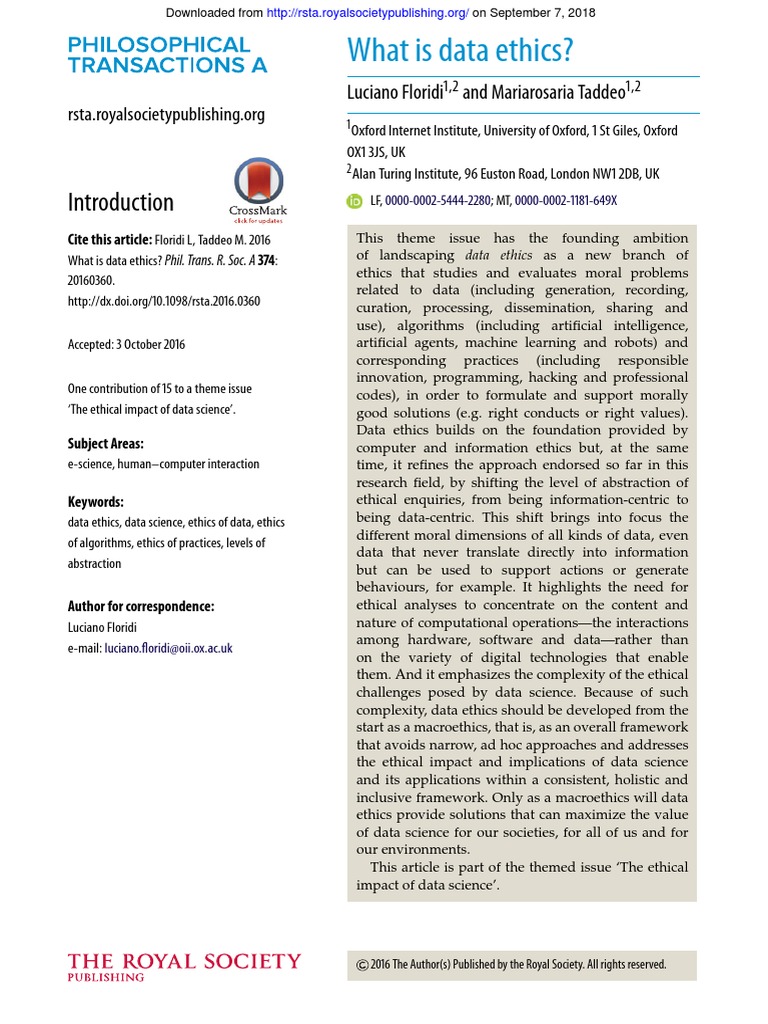 Data Science Poses Several Ethical Challenges Pdf Artificial