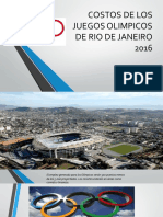 Costos de Los Juegos Olimpicos de Rio De