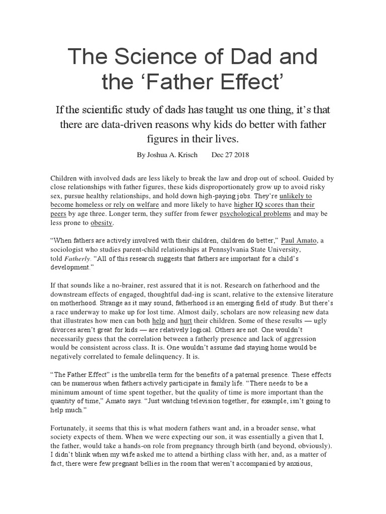 The Father Effect on Child Success | PDF | Father | Parenting