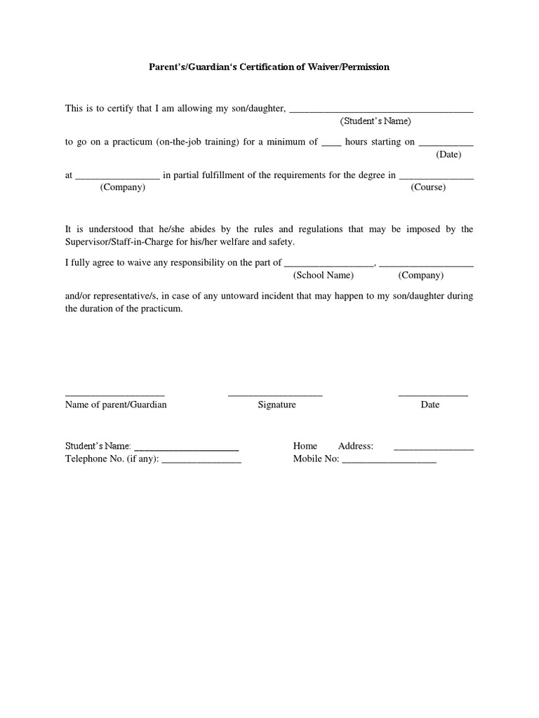 Parent Consent | PDF | Career & Growth