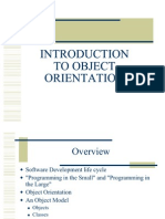 Introduction to Object Orientation