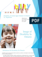 Disability of School-Age Children in Ontario Vs Rajasthan