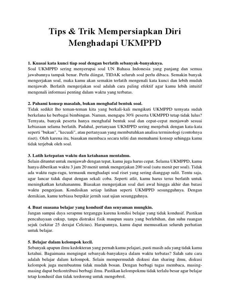 Tips Ukmppd Batch One One Shot Aamiin Docx