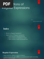 Applications of Regular Expressions: BY - Nikhil Kumar Katte