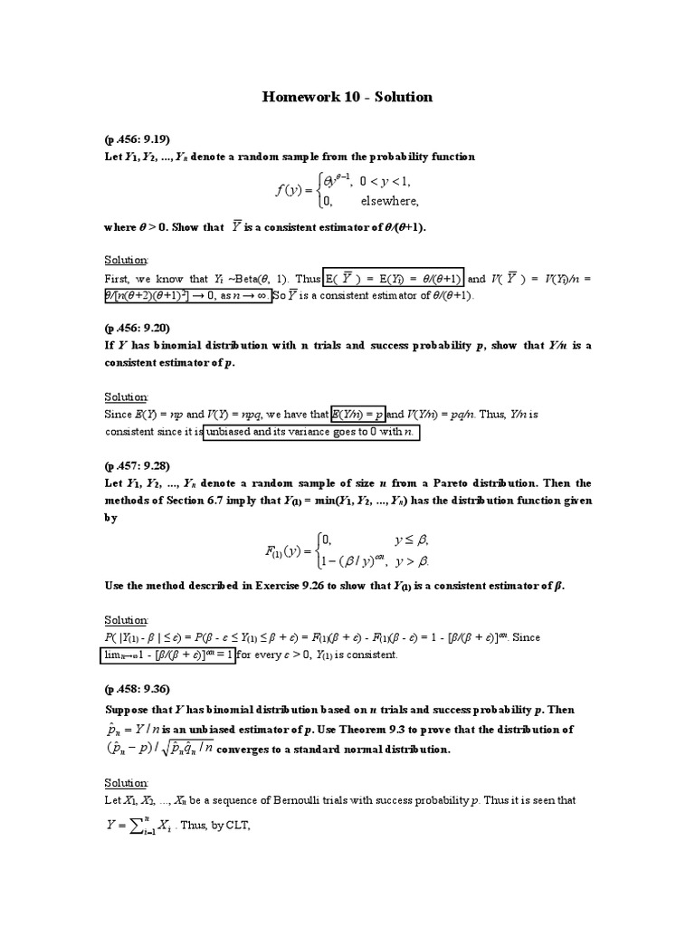 10 Hwsol Pdf Estimator Probability