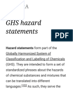 GHS hazard statement codes and phrases