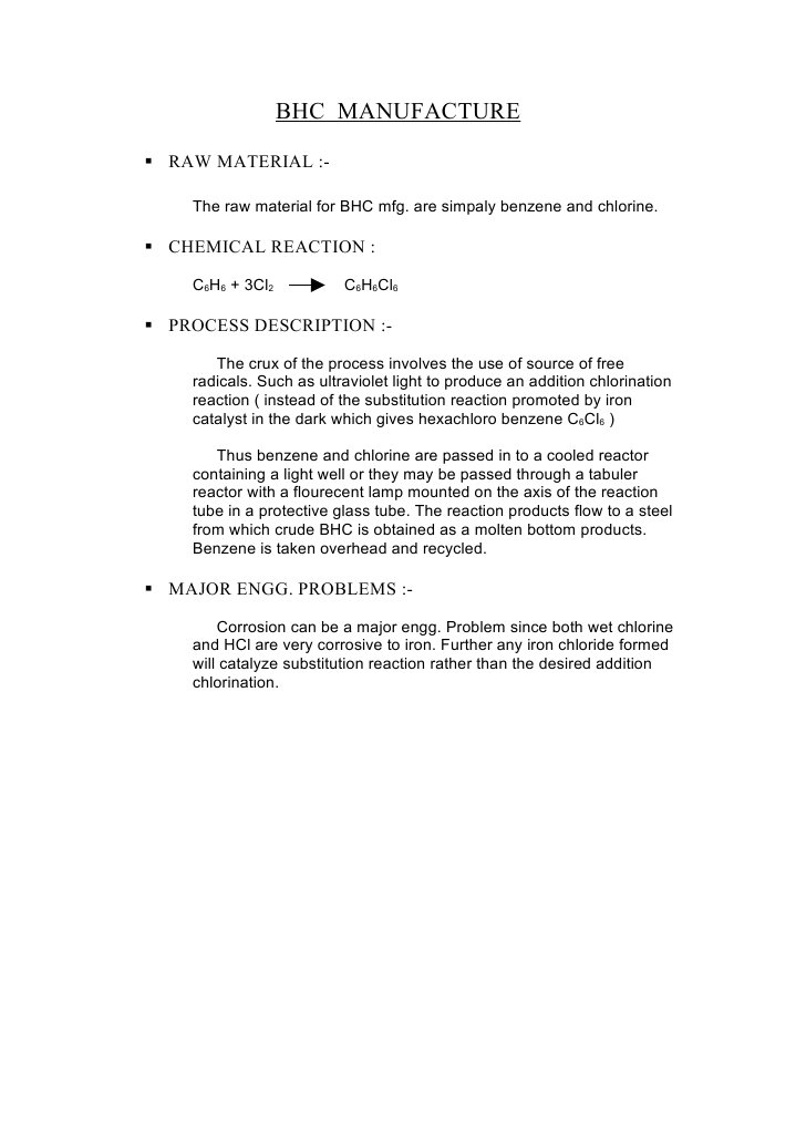 BHC Manufacturing Process Overview | PDF