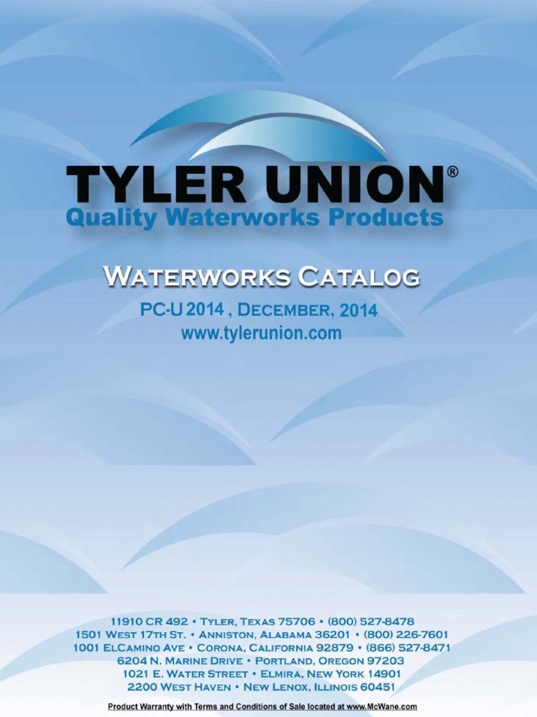 Tyler Union Waterworks Catalog | PDF | Pipe (Fluid Conveyance ...