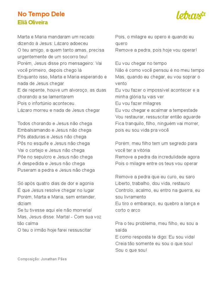 Marta e Maria: O Recado a Jesus | PDF