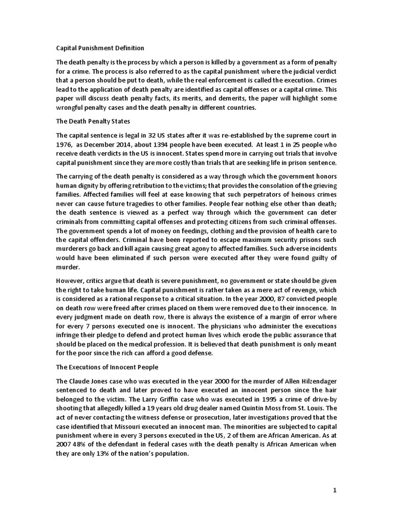 Capital Punishment Definition | Capital Punishment | Murder | Free 30