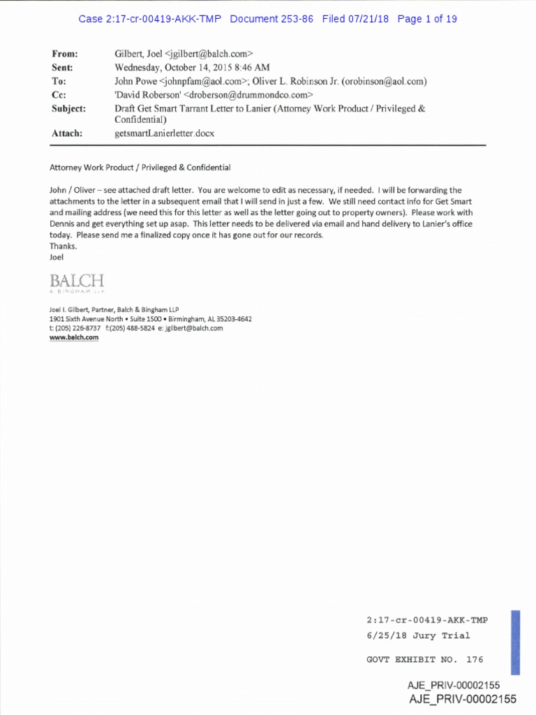 Exhibit 176-2015.10.14 Documents JG Had JP and or Hand Deliver To LB ...