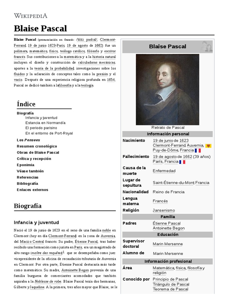 Blaise Pascal Educacion Religiosa Religion Y Creencia